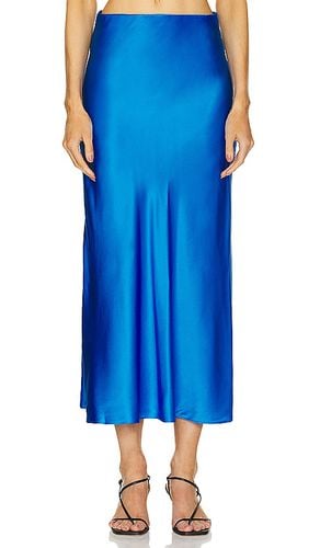 Silk Midi Skirt in Blue. - size L (also in M, S) - Susana Monaco - Modalova