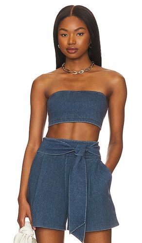 Stretch Denim Micro Tube Top in Blue. - size L (also in M, S, XS) - Susana Monaco - Modalova