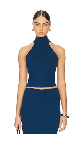 Mock Neck Sleeveless Top in Navy. - size L (also in M, S, XL, XS) - Susana Monaco - Modalova