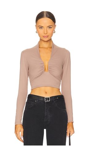 Square Wire Long Sleeve Top in Brown. - size M (also in XS) - Susana Monaco - Modalova