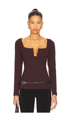 Long Sleeve Blouse in Burgundy. - size L (also in M, S, XL, XS) - Susana Monaco - Modalova