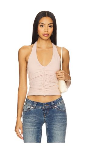 Center Gathered Tie Halter Top in Pink. - size M (also in S, XL, XS) - Susana Monaco - Modalova