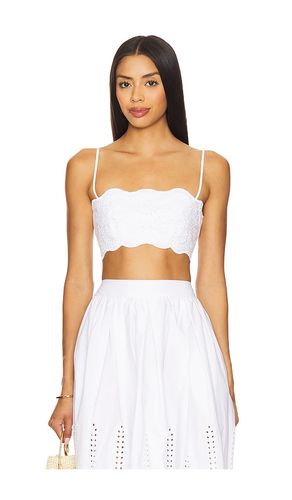 Embroidered Poplin Micro String Top in White. - size L (also in M, S, XS) - Susana Monaco - Modalova