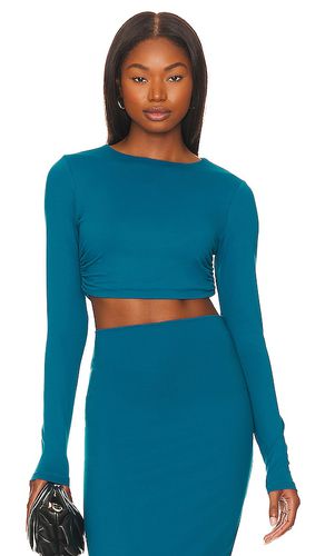 Long Sleeve Crop Top in Blue. - size L (also in M, S) - Susana Monaco - Modalova