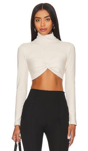 Twist Mock Neck Crop Top in Ivory. - size L (also in M, S, XS) - Susana Monaco - Modalova