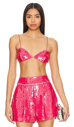 Sequin String Bikini Top in Coral. - size L (also in M, S, XL, XS) - Susana Monaco - Modalova