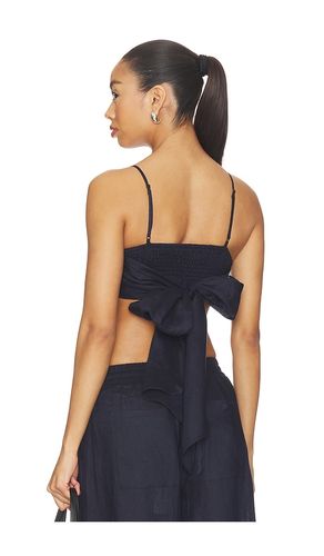 Solid Linen Tie Back Top in Navy. - size XS (also in S, M, XL) - Susana Monaco - Modalova