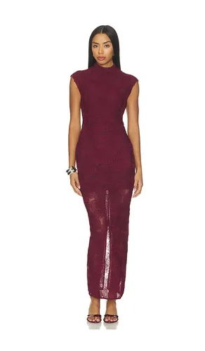 Flower Mesh Maxi Dress in Wine. - size 36 (also in 38, 40, 42, 44, 46) - ROTATE - Modalova