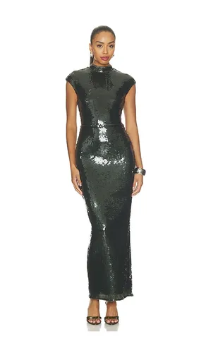 Sequins Maxi Train Dress in Olive. - size 32 (also in 46) - ROTATE - Modalova