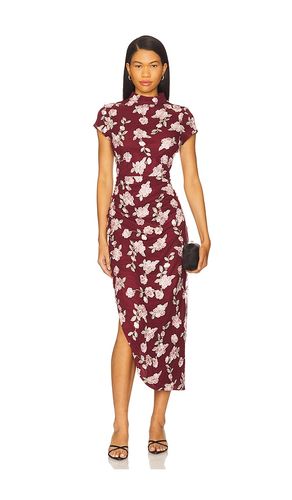 Mesh Asymmetric Dress in Burgundy. - size 32 (also in 34, 36, 38, 40, 42) - ROTATE - Modalova
