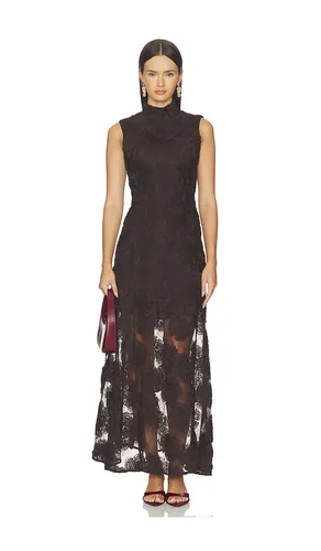 D Flower Maxi Dress in Molï¿½ in Brown. - size 32 (also in 36, 38, 40, 42, 44) - ROTATE - Modalova