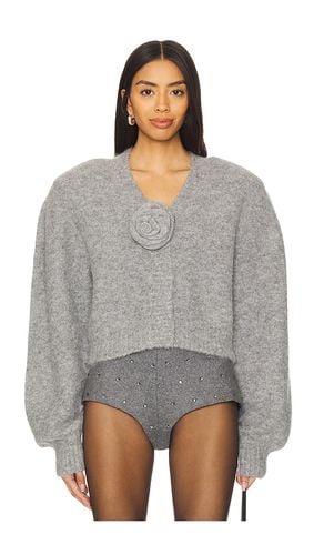 Knit Cropped Cardigan in Grey. - size 32 (also in 34, 36, 38) - ROTATE - Modalova