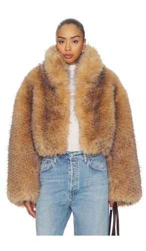 Faux Fur Crop Jacket in Tan. - size S/M (also in L/XL) - ROTATE - Modalova