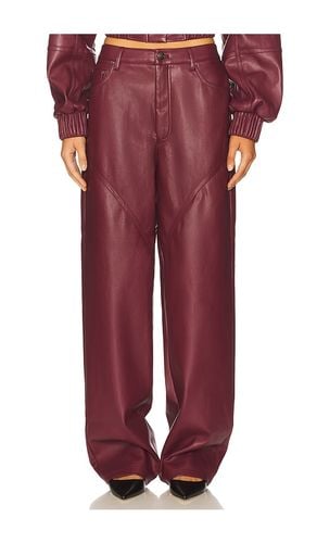 Mid Waisted Piping Pant in Burgundy. - size 32 (also in 34, 36, 38, 40, 42, 44) - ROTATE - Modalova
