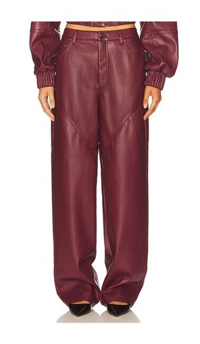 Mid Waisted Piping Pant in Burgundy. - size 34 (also in 38) - ROTATE - Modalova
