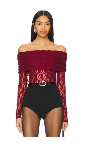 Lace Long Sleeve Top in Wine. - size 32 (also in 34, 36, 38) - ROTATE - Modalova