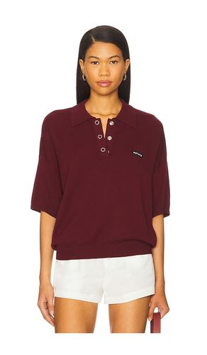 Slinky Knit Polo in Burgundy. - size L (also in M, S, XS) - ROTATE - Modalova