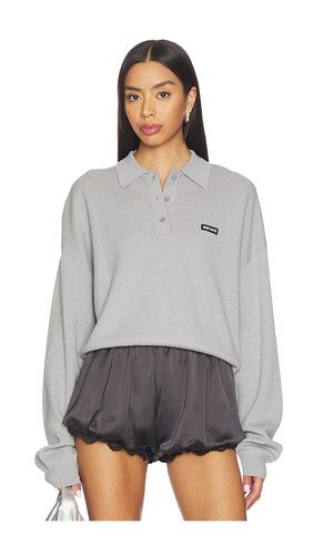 Slinky Knit Polo in Grey. - size L (also in M, S) - ROTATE - Modalova