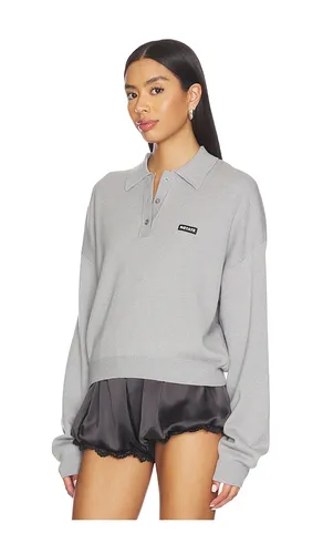 Slinky Knit Polo in Grey. - size L (also in M, S) - ROTATE - Modalova