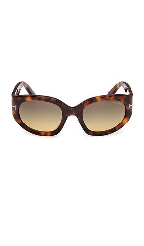 Rectangular sunglasses in color brown size all - TOM FORD - Modalova