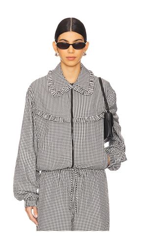 Archie Ruffle Trim Track Jacket in Black,White. - size 0/XS (also in 3/L) - Tanner Fletcher - Modalova