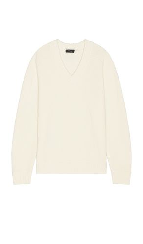 Heavy Wool Cashmere V-Neck Sweater in White. - size L (also in M, S, XL/1X) - Theory - Modalova