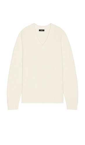 Heavy Wool Cashmere V-Neck Sweater in White. - size L (also in S, XL/1X) - Theory - Modalova