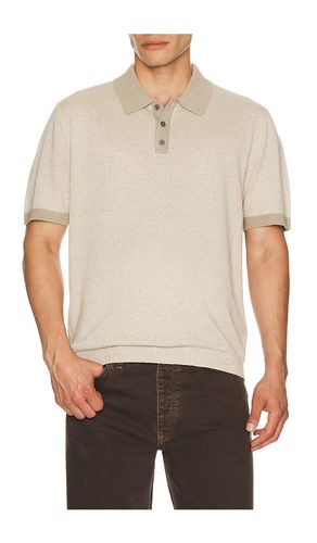 Silk Linen Short Sleeve Polo in Taupe. - size M (also in L, XL/1X) - Theory - Modalova