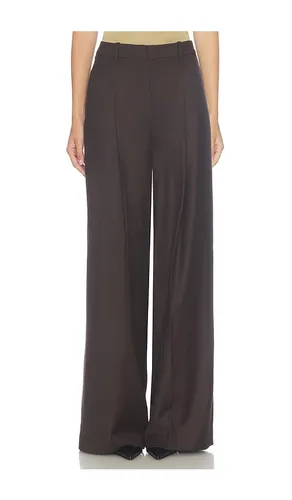 Wide Pleated Trouser in Chocolate. - size 0 (also in 00, 2) - Theory - Modalova