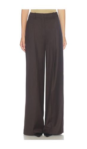 Wide Pleated Trouser in Chocolate. - size 0 (also in 2, 4, 6, 8) - Theory - Modalova
