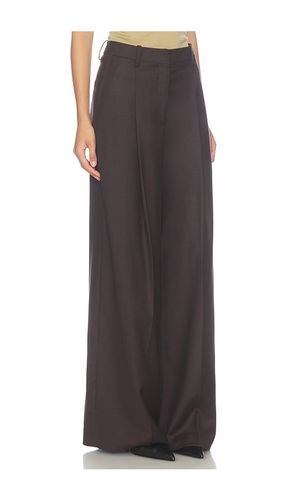 Wide Pleated Trouser in Chocolate. - size 0 (also in 2, 4, 6, 8) - Theory - Modalova