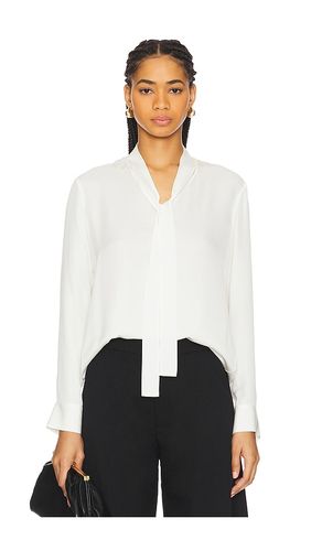 Open Neck Tie Blouse in White. - size L (also in M, S, XS) - Theory - Modalova