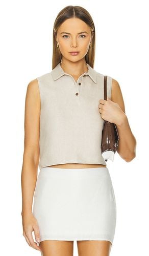 Crop Polo Top in Beige. - size L (also in M, S, XL) - Theory - Modalova