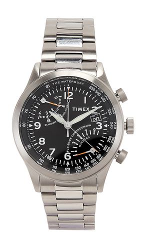 Waterbury Traditional Fly-Back Chronograph 42mm Watch in Black - Timex - Modalova