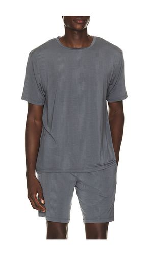 Second Skin Luxe Rib Pajama Tee in Grey. - size M (also in L, S) - Tommy John - Modalova