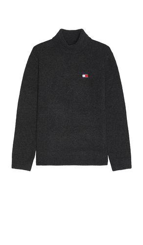 Slim Roll Neck Badge Sweater in Charcoal. - size L (also in M, S, XL/1X) - Tommy Jeans - Modalova