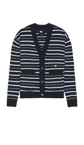 Boxy Jacquard Stripe Cardigan in . - size L (also in M, S, XL/1X) - Tommy Jeans - Modalova