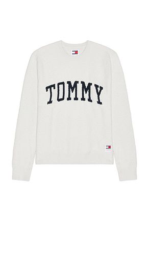 Slim Boucle Varsity Sweater in Light Grey. - size L (also in M, S, XL/1X) - Tommy Jeans - Modalova