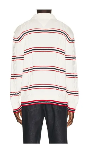 Stripe Cable Knit Polo in . Taglia L. Also in M - Tommy Jeans - Modalova