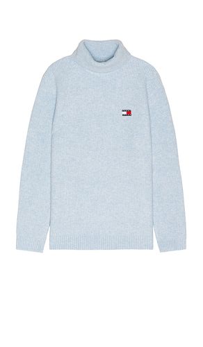 Slim Roll Neck Badge Sweater in Baby Blue. - size L (also in M, S) - Tommy Jeans - Modalova