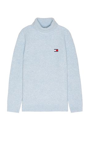 Slim Roll Neck Badge Sweater in Baby Blue. - size L (also in M, S, XL/1X) - Tommy Jeans - Modalova