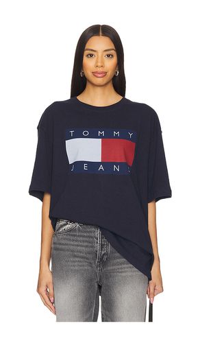 Oversized Melange Flag Tee in Navy. - size L (also in M, S, XL/1X) - Tommy Jeans - Modalova