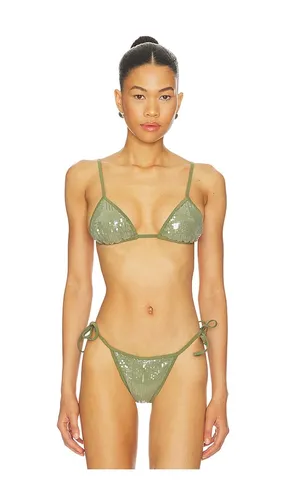 Sequin Equator Bikini Top in Green. - size L (also in XS) - Tropic of C - Modalova