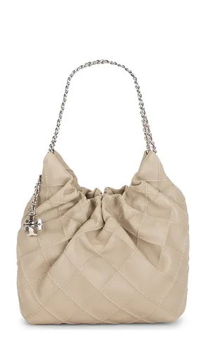 Fleming Mini Hobo Bag in Beige - Tory Burch - Modalova