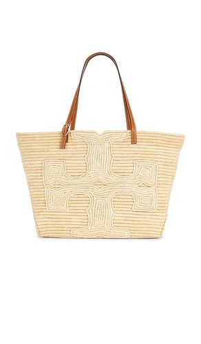 Ella Structured Straw Large Tote in - Tory Burch - Modalova