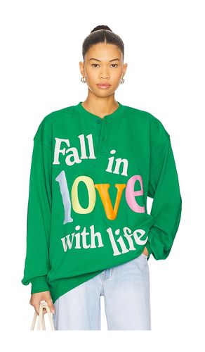 Fall in Love With Life Henley Sweatshirt in . - size L/XL (also in M/L, S/M, XS) - The Mayfair Group - Modalova