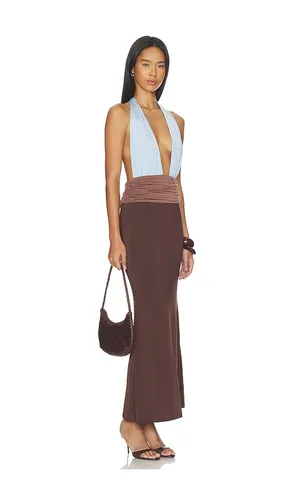 Jenni Maxi Plunge Dress in , Chocolate. - size L (also in S) - Tiger Mist - Modalova