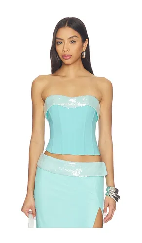 Sequin Bust Corset in Baby Blue. - size L (also in M, S, XS) - Tiger Mist - Modalova