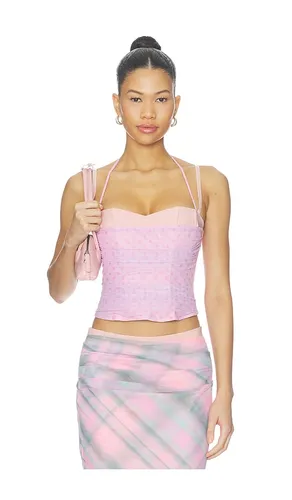Caline Ruched Corset Top in Pink. - size L (also in M, S, XS) - Tiger Mist - Modalova