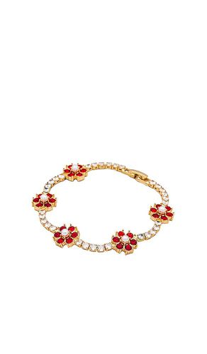 Brazalete tenis flower pearl pave en color oro metálico talla all en - Metallic Gold. Talla all - The M Jewelers NY - Modalova